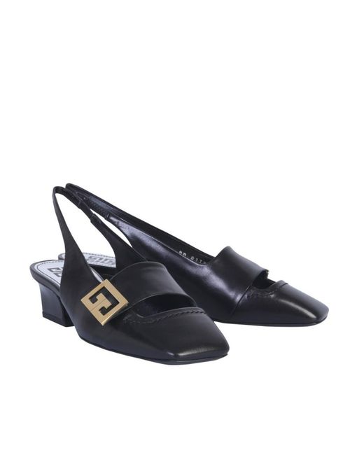 Givenchy Blue Mystic 50Mm Logo Plaque Slingback Pumps