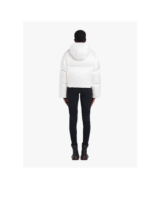 Prada White Cropped Technical Re-Nylon Down Jacket