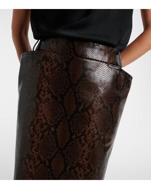 Stella McCartney Brown Snake-Effect Midi Skirt