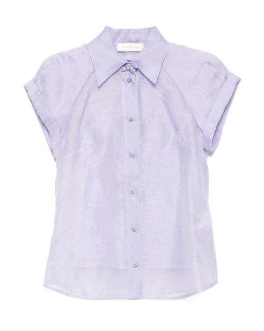 Zimmermann Purple Crush Fitted Blouse