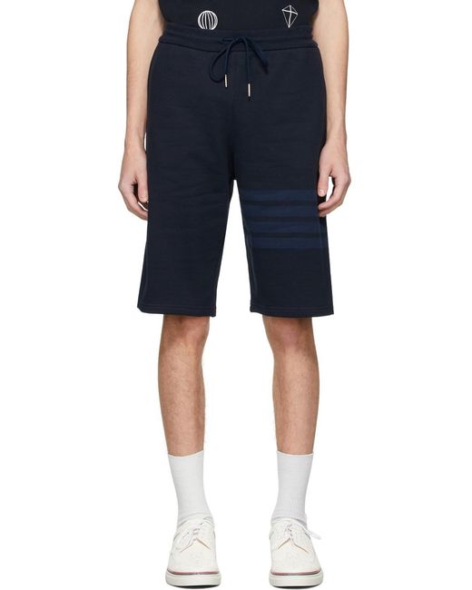 Thom Browne Blue Bar Track Shorts for men