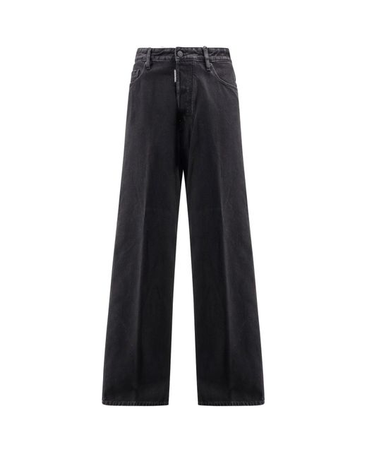 DSquared² Black Logo Patch Loose Fit Jeans for men