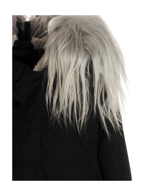 Rick Owens Black Hooded Down Jacket