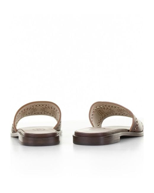 Tod's Brown Laser-Cut Open-Toe Sandals