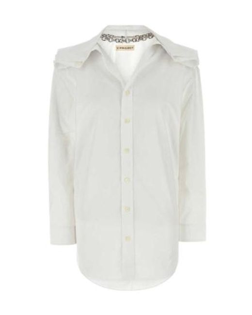 Y. Project White Loose-Fit Chained Poplin Shirt