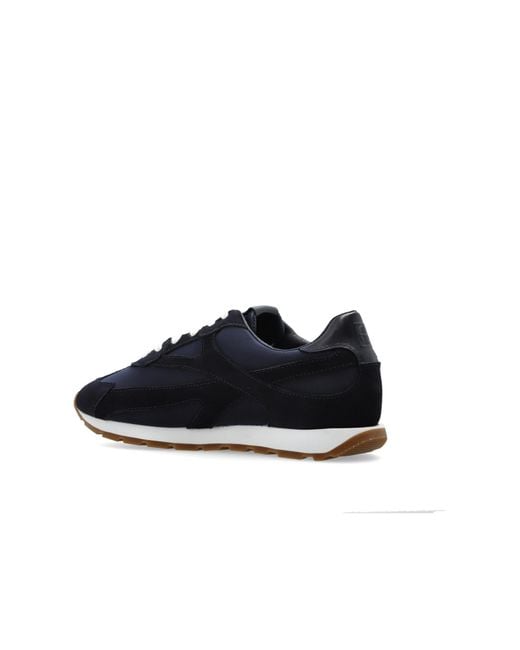 Anine Bing Blue Lace-Up Panelled Suede Sneakers
