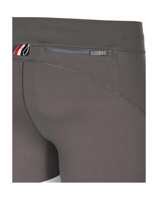 Thom Browne Gray 4-Bar Stripe Bike Shorts for men