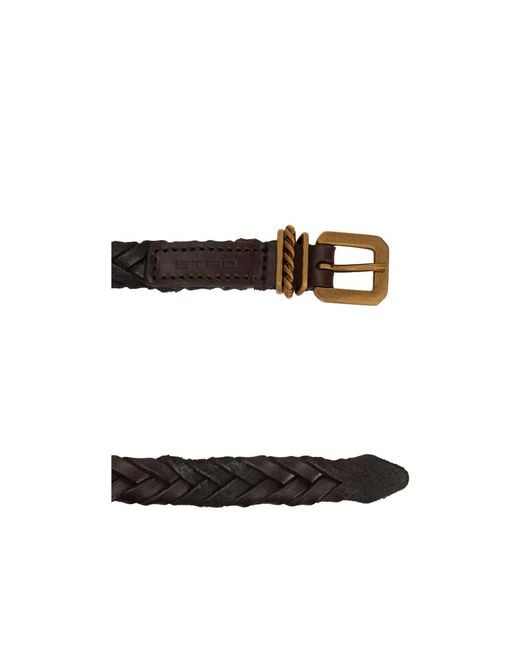 Etro White Interwovened Buckle Fastened Belt