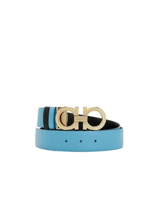 Ferragamo Blue Logo Belt