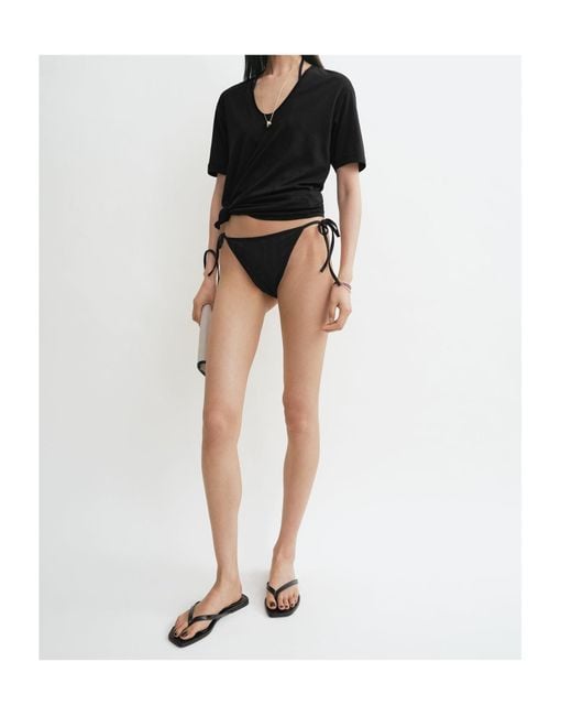 Totême Black Monogram Pointelle Bikini Bottoms