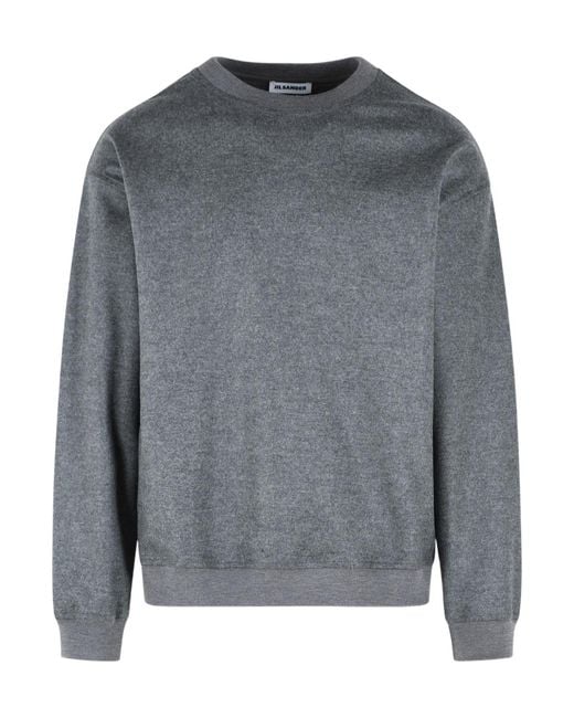 Jil Sander Gray Crew-Neck Sweatshirt for men