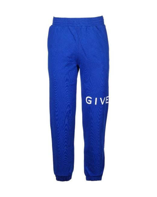 Givenchy Blue Logo Printed Elastic-Waist Jogging Pants for men