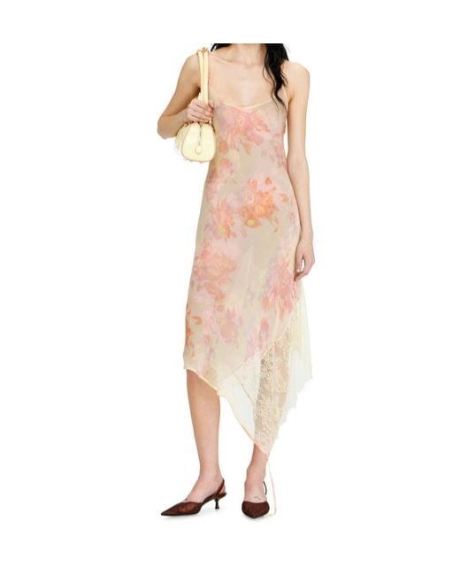 DIESEL White Floral Lace Asymmetric Dress