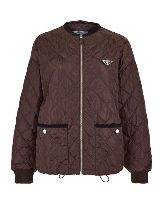 Prada Brown Quilted Cropped Jacket