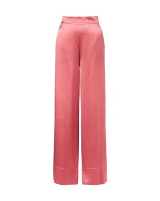 Joseph Pink Dijon Silk Satin Wide-Leg Pants