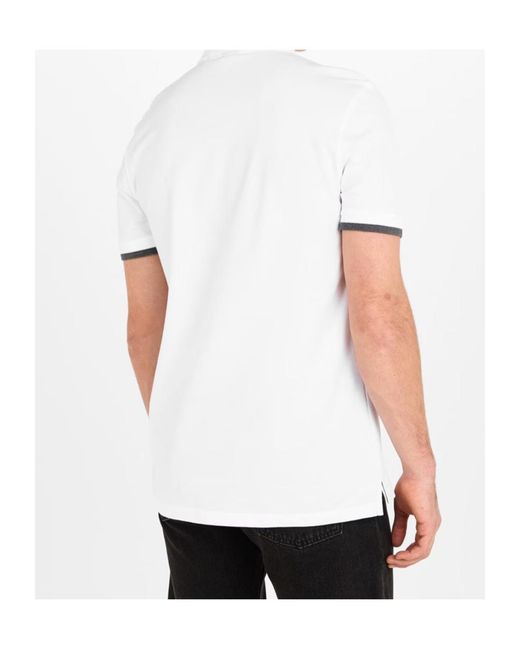 Boss White Logo Short-Sleeve Polo Shirt for men