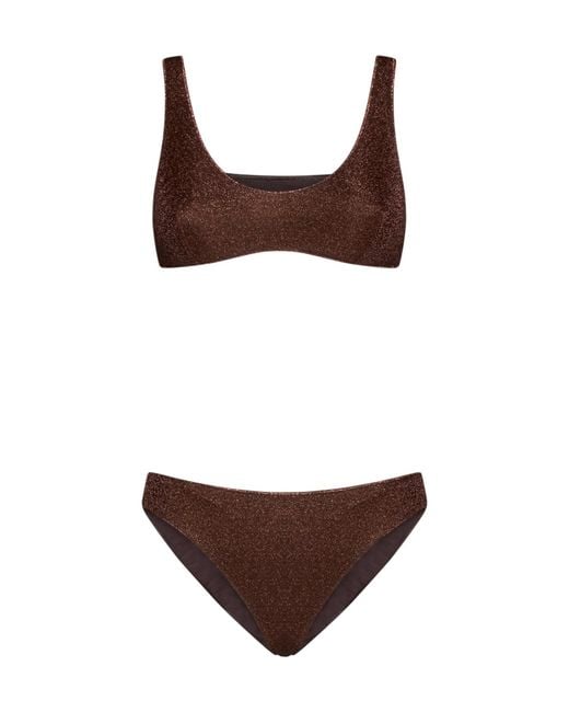 Oseree Brown Oséree Lumiere Shimmer Bikini Set