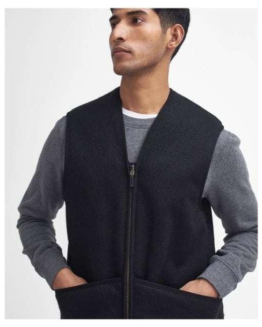 Barbour Black Zip-Up Padded Gilet for men