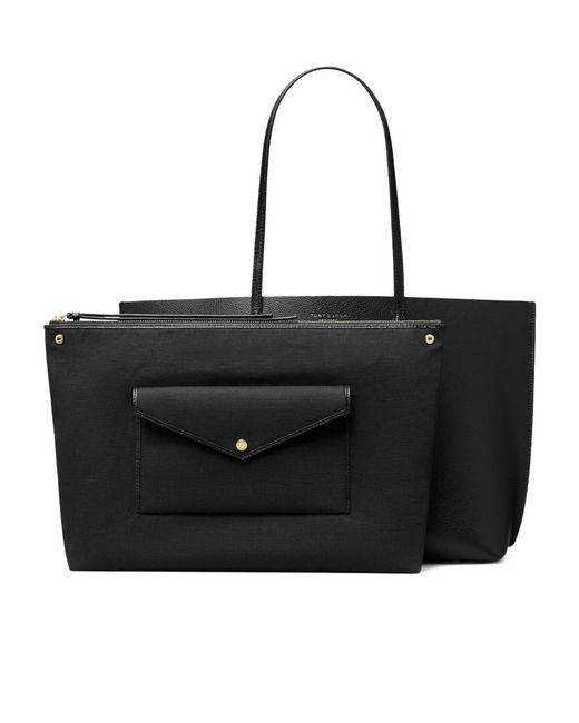 Tory Burch Black Minimalist Solid-Color Handbag