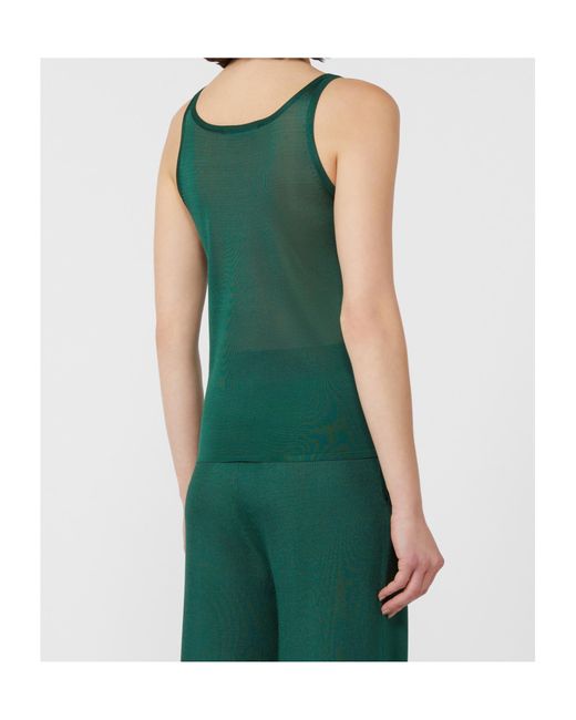 Max Mara Green Viscose Yarn Top