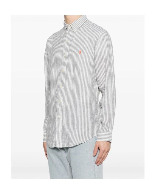Polo Ralph Lauren White Long-Sleeved Shirt for men