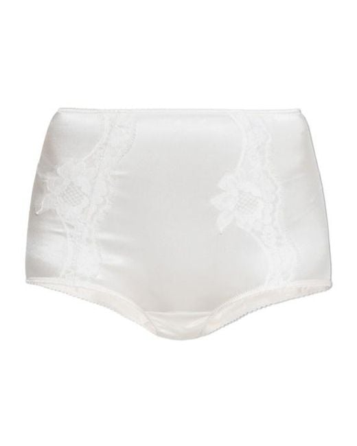 Dolce & Gabbana White High Waisted Satin Briefs