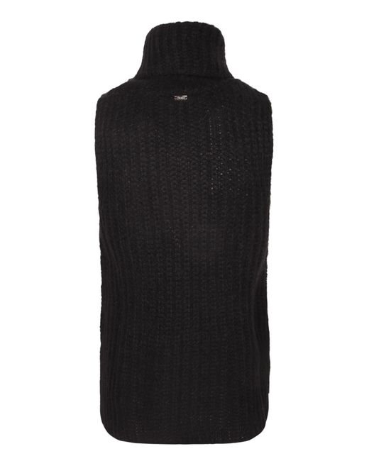 Herno Black Sleeveless Turtleneck Sweater