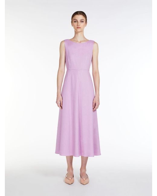 Weekend by Maxmara Purple Round Neck Dress