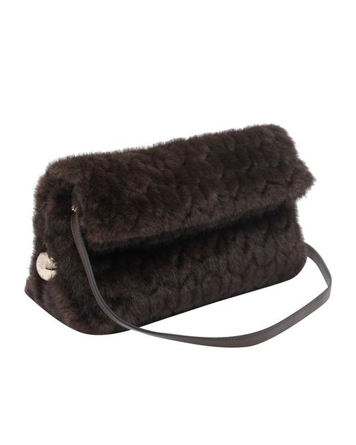 Liu Jo Black Faux Fur Clutch Bag