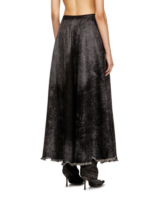 DIESEL Black Distressed Pleated Skirt