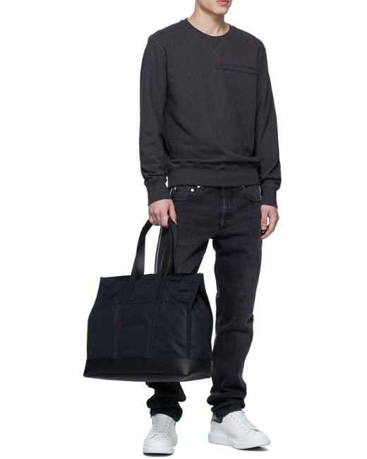 Alexander McQueen Black Logo Band Tote Bag for men