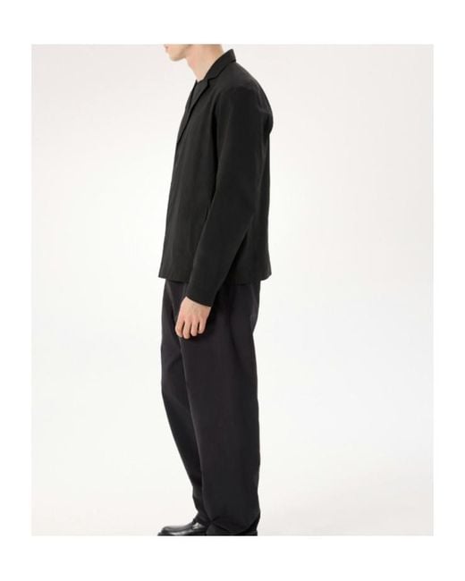 Veilance Black Notched-Lapels Blazer for men