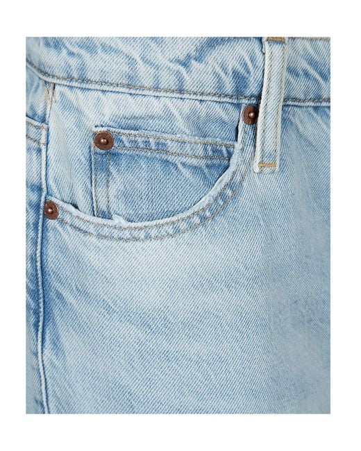 FRAME Blue Button Detailed Straight Leg Jeans