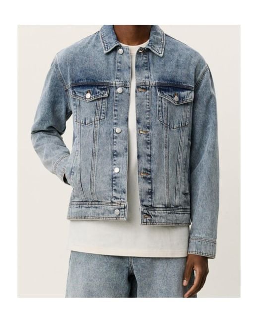 Les Deux Blue Buttoned Flap-Pocket Jacket for men