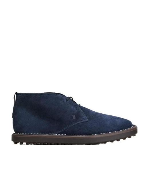 Tod's Blue Ideal 06G Lace-Up Ankle Boots for men
