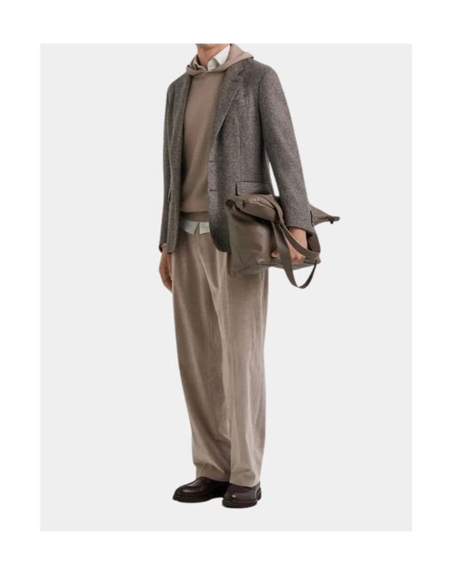 Canali Gray Single-Breasted Coat for men