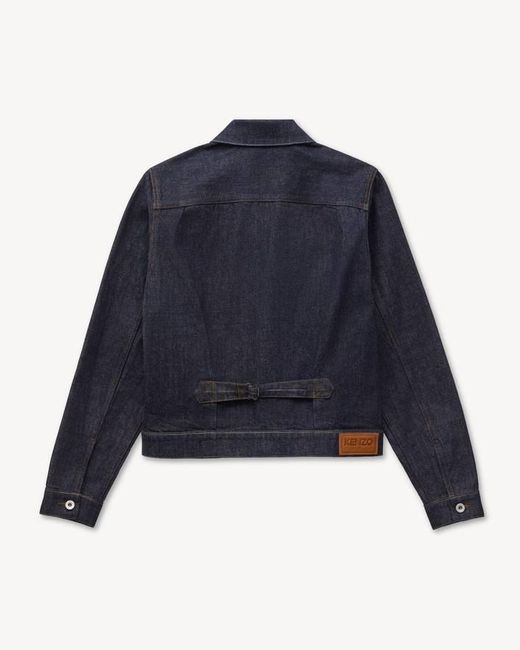 KENZO Blue Tulip' Slim Pleated Trucker Jacket for men