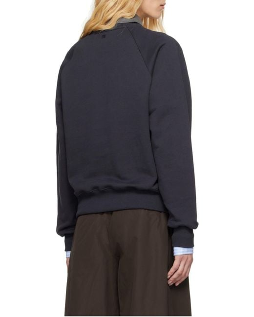 AMI Blue Ami De Coeur Crewneck Sweatshirt for men
