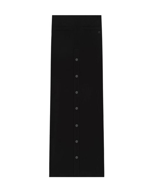 Courreges Black Buttoned Long Skirt