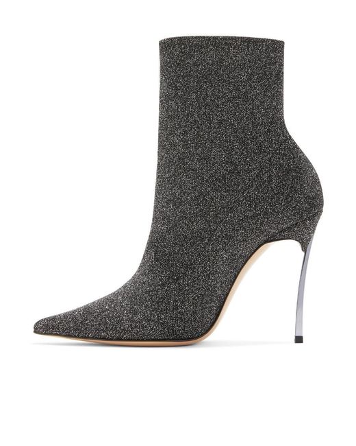Casadei Gray Super Super Blade Bisanzio Heeled Ankle Boots