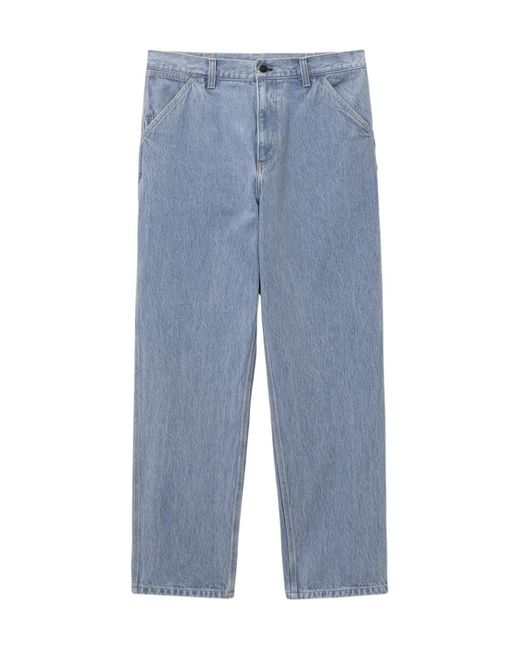 Carhartt Blue Smith Button-Down Jeans Pants for men
