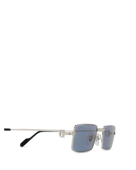 Cartier Blue Rectangular Frame Sunglasses for men