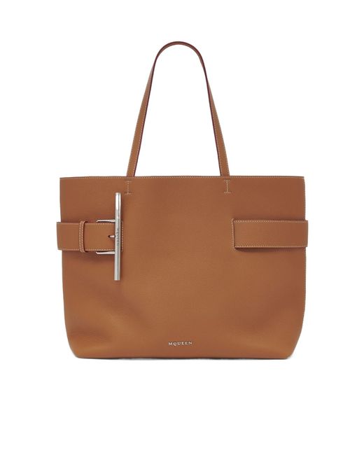 Alexander McQueen Brown T-Bar Sling Tote Bag