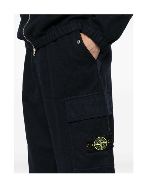 Stone Island Black Cargo Joggers for men