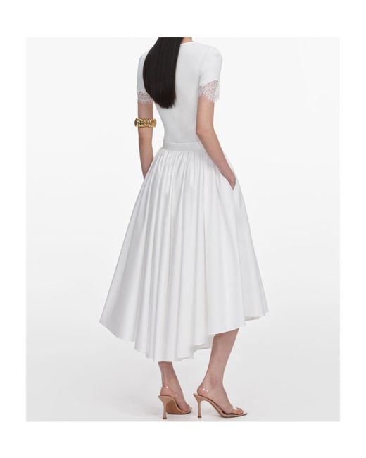Self-Portrait White Pleated Maxi Skirt