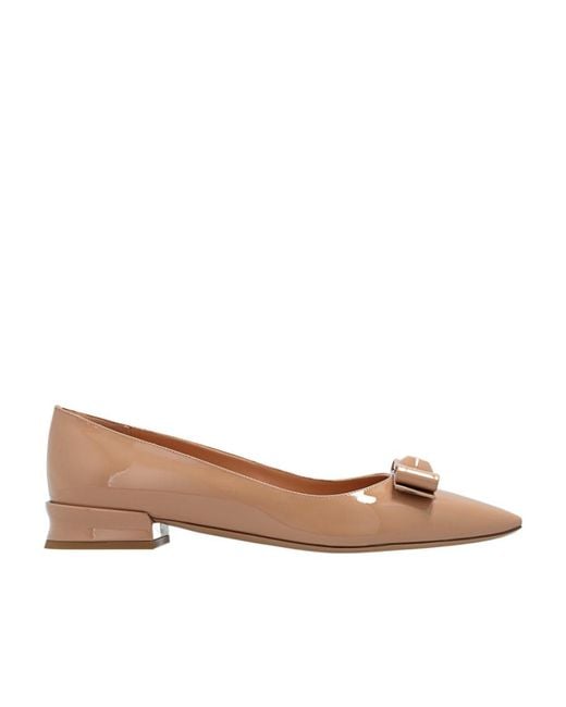 Ferragamo Brown Bow Tie Flat Sole Shoes