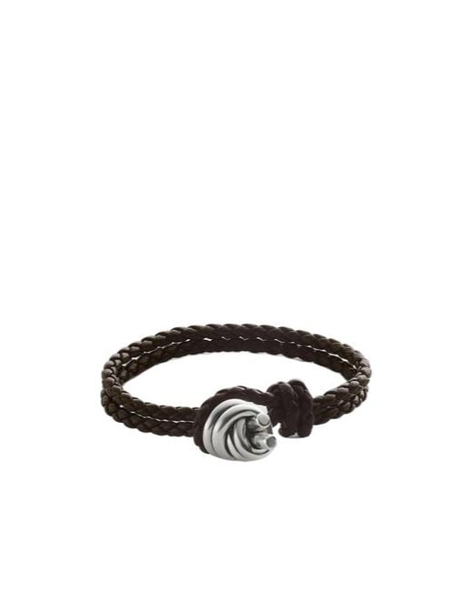 Bottega Veneta White Knot Detailed Braided Bracelet for men