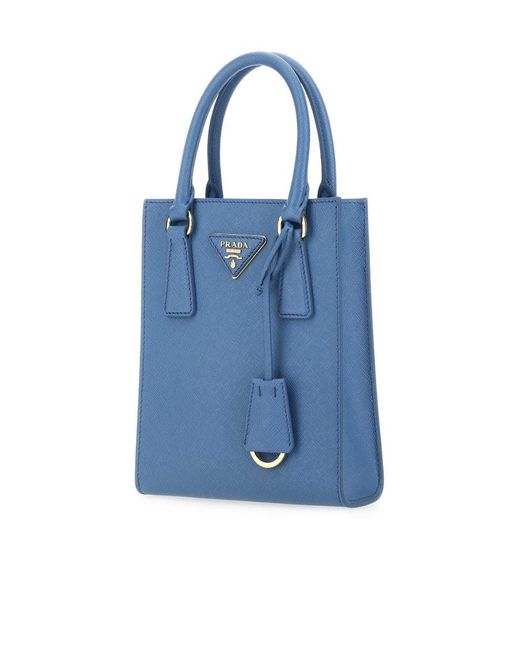 Prada Blue Logo Shoulder Bag