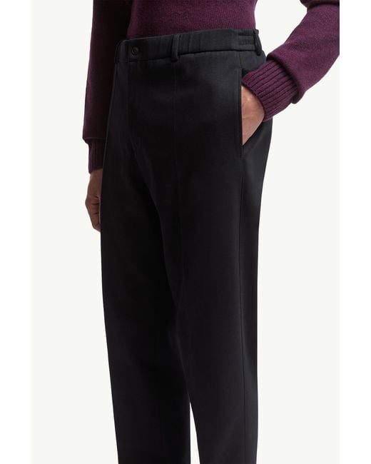 Moncler Blue Logo Patch Tailored Pants for men