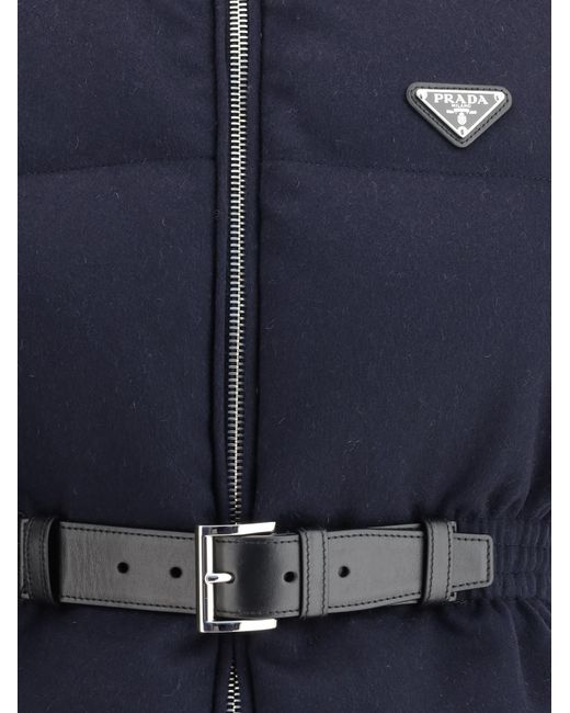 Prada Blue Flannel Down Vest
